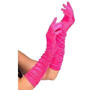 Struts Adult Size Bright Pink Panto Dame Long Satin Gloves