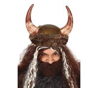 Struts Adult Size Deluxe Viking Helmet with Horns and Fake Fur Gold