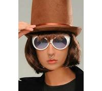 Struts Adult Size Willy Wonka Style Round White Goggles Glasses