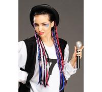 Struts Boy George Style 80s Pop Star Bowler Hat with Plaits