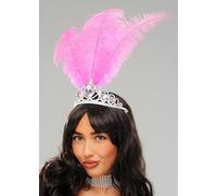 Struts Bright Pink Rio Carnival Feather Headdress Showgirl Headpiece