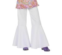 Struts Childrens Size 1970s Fancy Dress White Flared Trousers (XXL (EU164 13-14 Years))