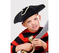 Struts Childrens Size Black Pirate Tricorn Hat Highwayman