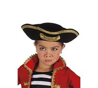 Struts Childrens Size Deluxe Pirate Tricorn Hat with Gold Trim