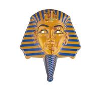 Struts Egyptian Pharaoh Tutankhamun Gold Moulded Plastic Face Mask | Fancy Dress Costume, Elastic Strap, Ancient Egypt Style, Gold & Blue Design, Unisex