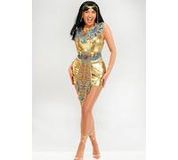 Struts Egyptian Queen Cleopatra Costume, Metallic Gold with Collar, Women's (Small (UK 8-10))