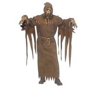 Struts Ghost Face Scarecrow Halloween Costume with Mask & Gloves | Includes Robe, Belt, Gloves & Mask, Fits up to 6ft/200lbs, Hooded with Drape Sleeves, Halloween Fancy Dress