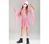 Struts Girls Ghost Face Pink Scream Halloween Costume Shimmer Dress | Includes Dress and Mask, Feature Sleeves, Halloween Fancy Dress, Childrens and Teen Size