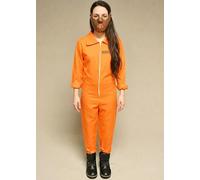 Struts Girls Hannibal Lecter Style Halloween Orange Prisoner Costume | Includes Orange Jumpuit and Mask, Halloween Horror Movie Fancy Dress, Childrens Size