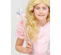 Struts Glinda Style Silver Silver Star Magic Wand Prop Pink Bow 34cm
