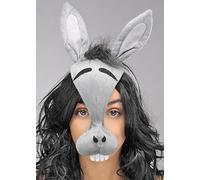 Struts Grey Donkey Mask Headpiece On Headband with Ears and Nose