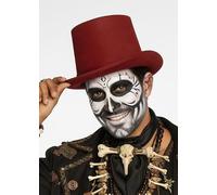 Struts Halloween Voodoo Witch Doctor Burgundy Top Hat, Costume Accessory