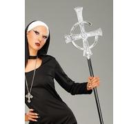 Struts Halloween Wicked Nun Gothic Black Cross Prop Staff 145cm