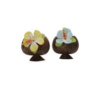 Struts Hawaiian Party Deluxe Coconut Cocktail Cup with Flower