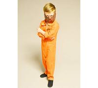 Struts Kids Hannibal Lecter Style Boys Orange Prisoner Costume with Mask (Medium (7-9 years))