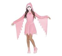 Struts Kids Pink Glitter Ghost Face Scream Girls Halloween Costume (Medium (8-10 years))
