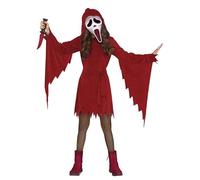 Struts Kids Red Crimson Glitter Ghost Face Scream Girls Halloween Costume (Medium (8-10 years))