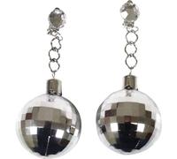 Struts Ladies 1970s Disco Mirror Ball Clip-On Earrings, Silver, One Size (BA576SV)