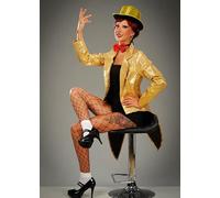 Struts Ladies Rocky Horror Columbia Style Gold Sequin Showgirl Costume
