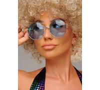 Struts Large 1970s Disco Round Blue Glasses