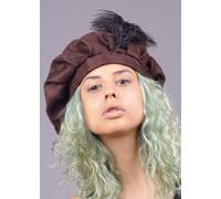 Struts Mens Medieval Brown Tudor Hat with Feather