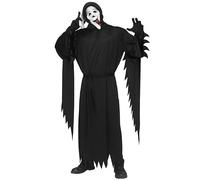 Struts Scary Movie Ghost Face Wassup Adult Mens Halloween Costume | Includes Robe, Belt & Mask, 100% Polyester Robe, Fits up to 6ft/200lbs, Hooded with Drape Sleeves, Hand Wash Cold