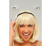 Struts Silver Disco Mirror Ball Head Boppers on Headband