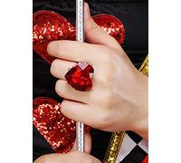 Struts The Queen of Hearts Red Heart Jewel Ring Adjustable Size