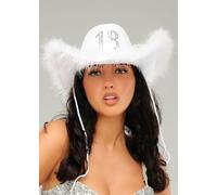 Struts Womens 18th Birthday White Fluffy Cowboy Hat