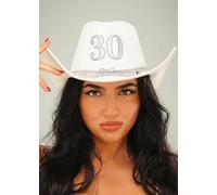 Struts Womens 30th Birthday Luxe Neutral Cream Cowboy Hat