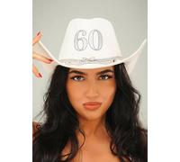 Struts Womens 60th Birthday Luxe Neutral Cream Cowboy Hat