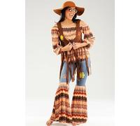Struts Womens 70s Brown Harmony Hippy Fancy Dress Costume (Small (UK 8-10))