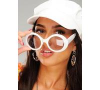 Struts Womens 70s Hippy Chick White Fancy Dress Glasses