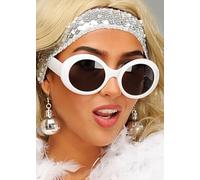Struts Womens 70s Pop Star Dancing Queen White Fancy Dress Glasses