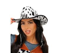 Struts Womens Cowgirl Cow Print Cowboy Hat White