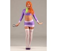 Struts Womens Daphne Scooby Doo Style Costume Purple Crop Top & Skirt | Includes Neck Scarf, 100% Stretch Polyester, Machine Washable, 3-Piece Set, Lilac Trim Detail