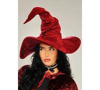 Struts Womens Deluxe Hocus Pocus Style Burgundy Velvet Witch Hat