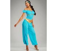 Struts Womens Deluxe Princess Jasmine Style Turquoise Arabian Fancy Dress Costume