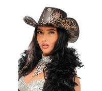 Struts Womens Festival Black Snake Print Cowboy Hat