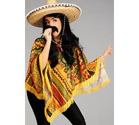 Struts Womens Hen Party Mexican Poncho Fancy Dress Kit INCLUDES PONCHO AND MOUSTACHE