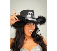 Struts Womens Its My Birthday Black Fluffy Cowboy Hat
