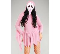Struts Womens Pink Glitter Ghost Face Scream Costume (Extra Small (UK 8))