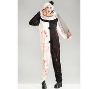 Struts Womens Terrifier Art The Clown Style Black and White Jumpsuit Costume (Large (UK 14-16))