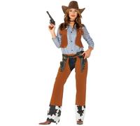 Struts Womens Western Brown Cowgirl Costume (Large (UK 14-16))