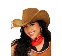 Struts Womens Western Brown Leather Look Cowboy Hat