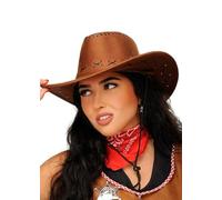 Struts Womens Western Brown Suede Look Cowboy Hat