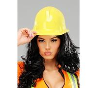 Struts Womens Yellow Thin Plastic Helmet Builders Hat Construction Worker Fancy Dress