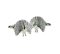 Strutting Peacock Design Cufflinks Presented in a Cufflink Box