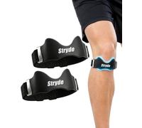 Stryde Patella Tendon Knee Strap, Silicone Knee Support Men Women, 2 Pack | Adjustable 32-44 cm, V-shaped 3D air cushion pad, anti-slip silicone, hook and loop closure, for running hiking gym cycling
