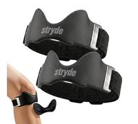 Stryde Precision Knee Strap - 2 Pack Knee Strap With Silicone Lock-Point Pad, Stays Put Through Every Rep Breathable for All-Day Wear, One Size Adjustable